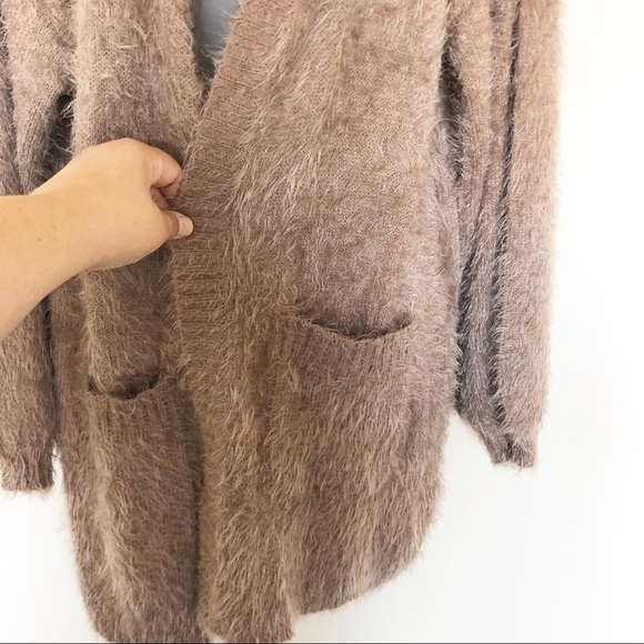 Somedays Lovin x Revolve Womens Colors of Dawn Taupe Eyelash Cardigan Size S - Picture 5 of 7